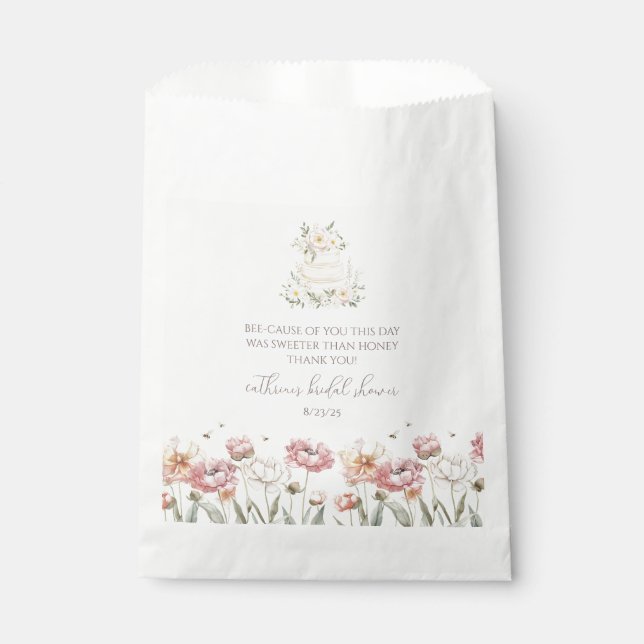Floral Bride to Bee Bridal Shower Favor Bags (Front)