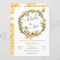 Floral Bride to Bee Bridal Shower Invitation
