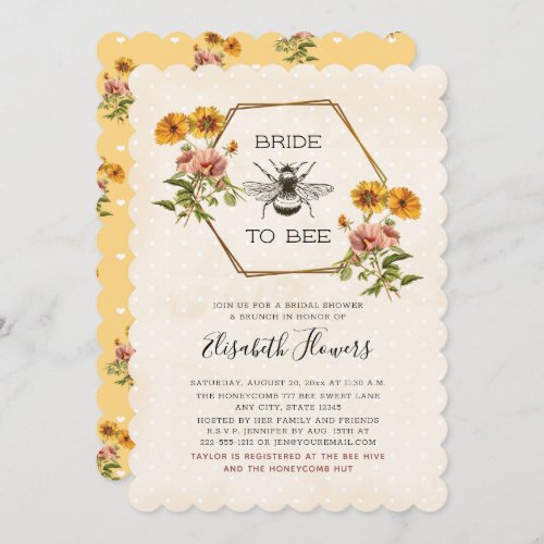 Floral Bride To Bee Bridal Shower Invitation