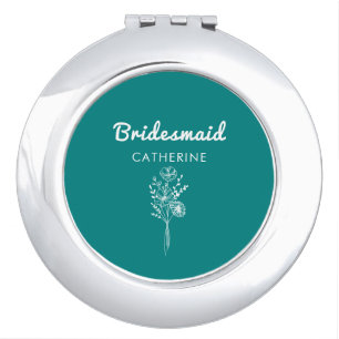Floral Bridesmaid Bride Tribe Maid of honor Gift Compact Mirror
