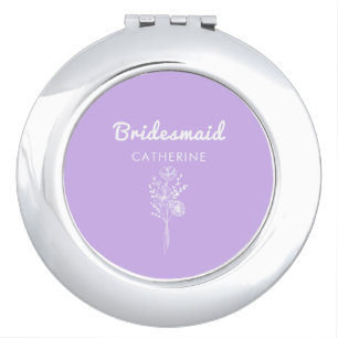 Floral Bridesmaid Bride Tribe Maid of honor Gift Compact Mirror