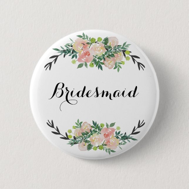 floral bridesmaid button (Front)