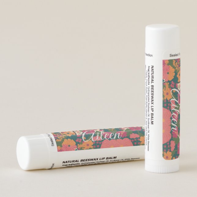 Floral Bridesmaid Gift Idea Lip Balm (Back)