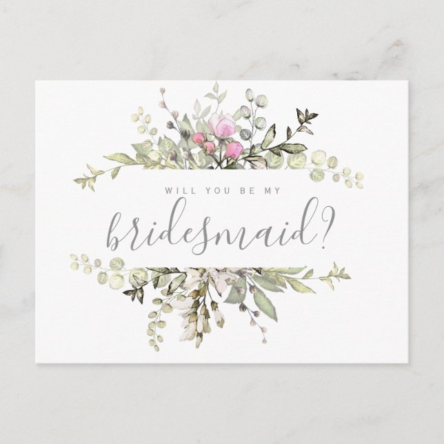 Floral Bridesmaid Proposal Card (Front)