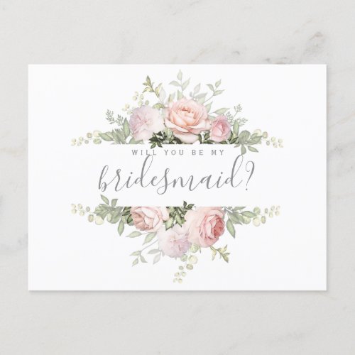 Floral Bridesmaid Proposal Card