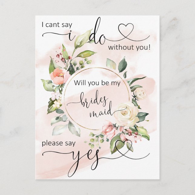 Floral Bridesmaid Proposal Cards (Front)