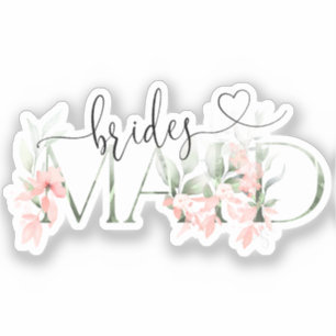 Floral Bridesmaid Sticker, Bachelorette Party Gift Sticker