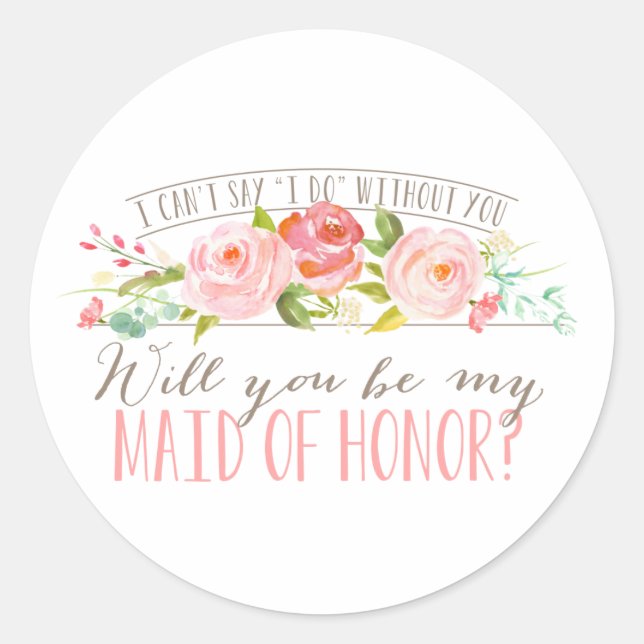 Floral | Bridesmaid Stickers (Front)