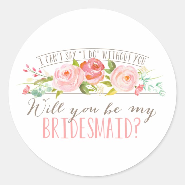 Floral | Bridesmaid Stickers (Front)