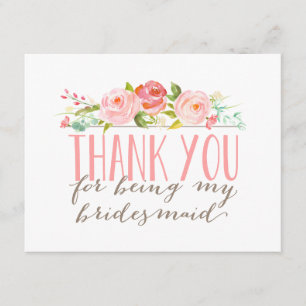 Floral Bridesmaid Thank You Card