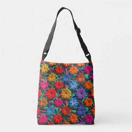 Floral Bright Colorful Spring ToteCrossbody Bag