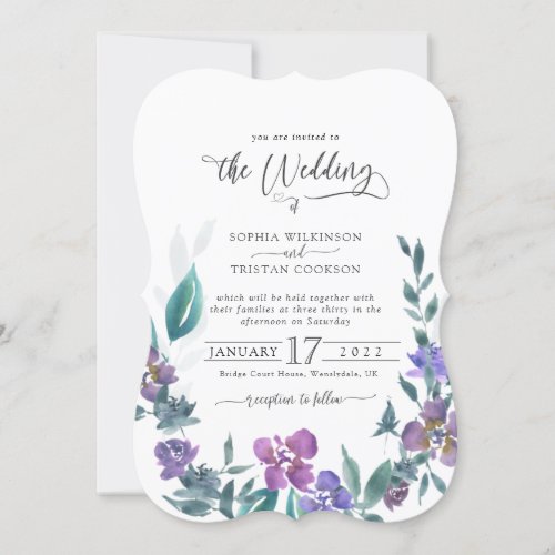 Floral bright colourfu Country Wedding Invitation Invitation