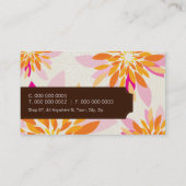 FLORAL bright modern dahlia yellow orange pink Business Card (Back)