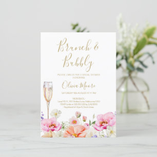 Floral Bright Spring Bridal Brunch Bridal Shower Invitation