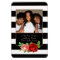 Floral Bronze Black & White Stripe - Custom Photo