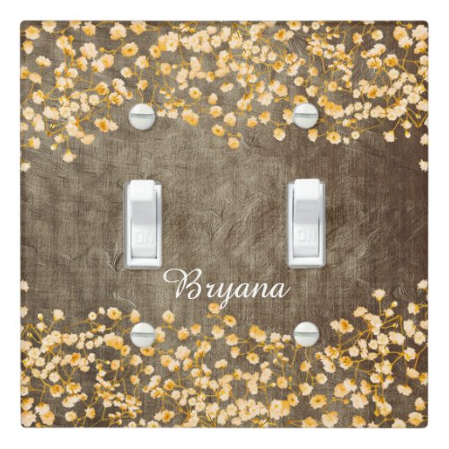 Floral Bronze Gold Elegant Chic Light Switch Cover