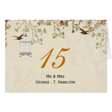 floral brown bird cage, love birds table numbers