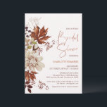 Floral Brown Cream Fall in Love Bridal Shower Invitation<br><div class="desc">Floral Brown Cream Fall in Love Bridal Shower Invitation Fall brown and cream colored floral fall in love bridal shower invitation featuring a lovely floral arrangement with autumn foliage and a large cream colored flower. This fall in love bridal shower invitation also features a modern calligraphy heading in a faux...</div>