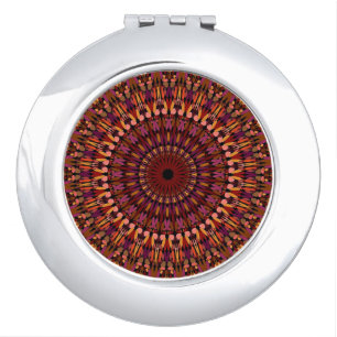 Floral Brown Mandala Design-48566 Compact Mirror