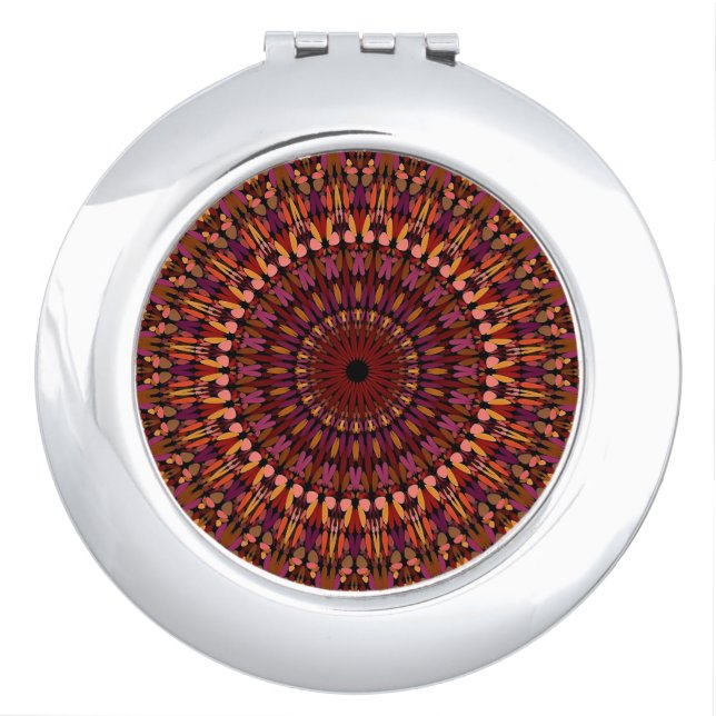 Floral Brown Mandala Design-48566 Compact Mirror (Front)