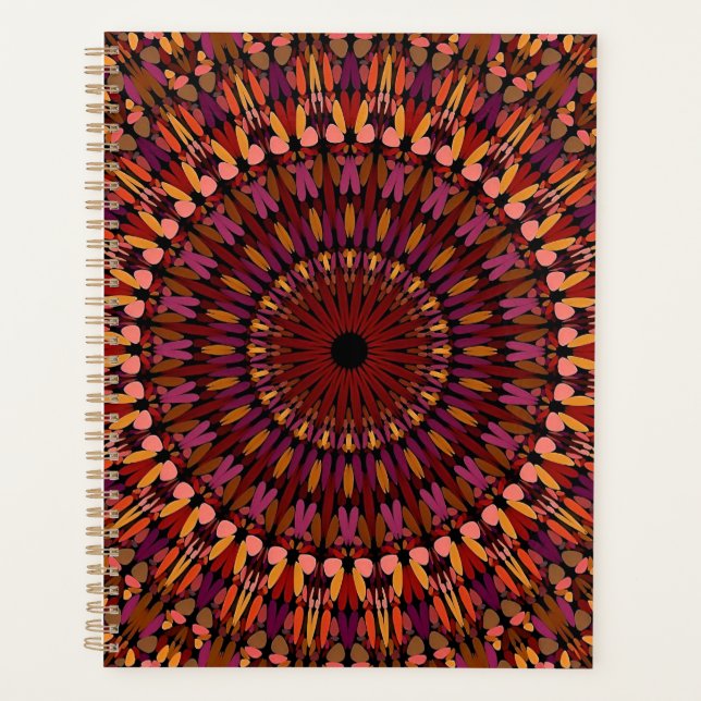 Floral Brown Mandala Design-48566 Planner (Front)