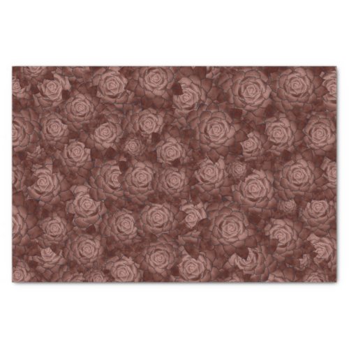 Floral Brown Succulent Pattern Tissue Paper