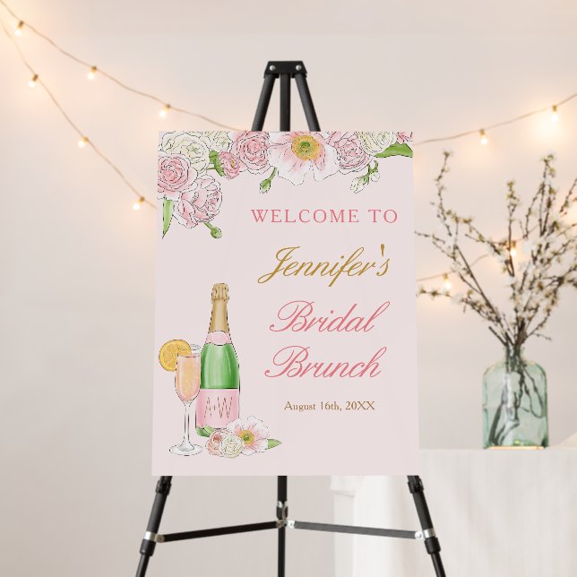 Floral Brunch and Bubbly Bridal Brunch Welcome Foam Board (In Situ (Stand))