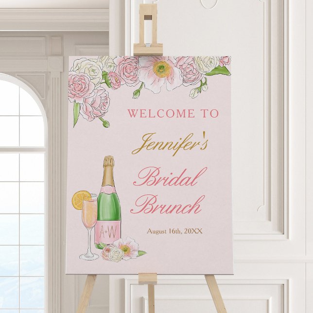 Floral Brunch and Bubbly Bridal Brunch Welcome Foam Board (Creator Uploaded)