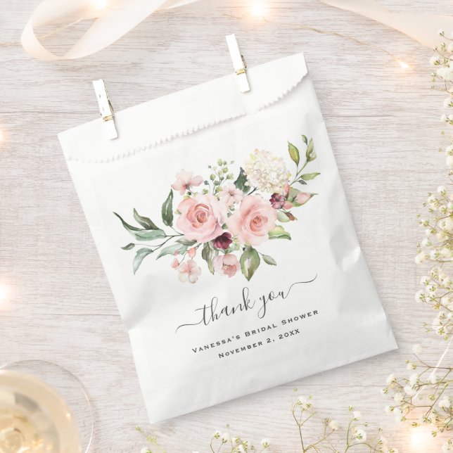 Floral Brunch and Bubbly Bridal Shower Favor Bag (Clipped)
