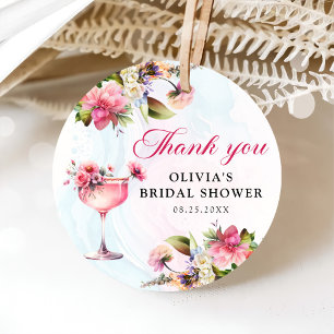 Floral Brunch And Bubbly Bridal Shower Favor Tags
