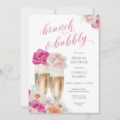 Floral Brunch and Bubbly Bridal Shower Invitation (Front)