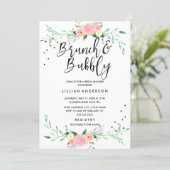 Floral Brunch and Bubbly Bridal Shower Invitation (Standing Front)