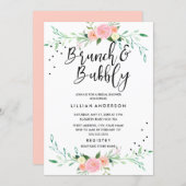 Floral Brunch and Bubbly Bridal Shower Invitation (Front/Back)
