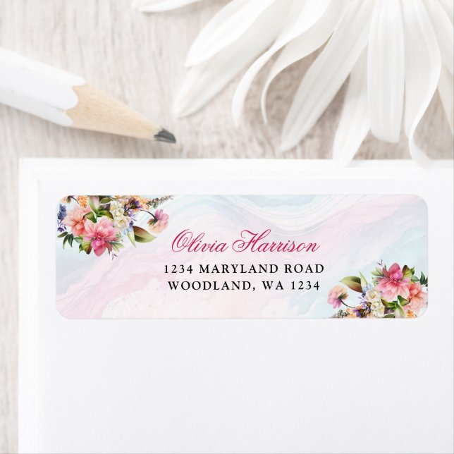 Floral Brunch And Bubbly Bridal Shower Label (Insitu)