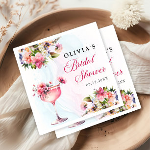 Floral Brunch And Bubbly Bridal Shower Napkins