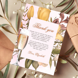 Floral Brunch And Bubbly Bridal Shower Thank You Card
