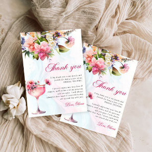 Floral Brunch And Bubbly Bridal Shower Thank You Card