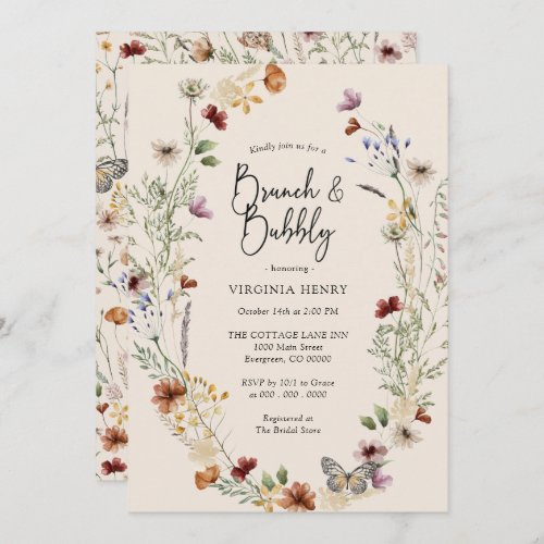 Floral Brunch and Bubbly Invitation