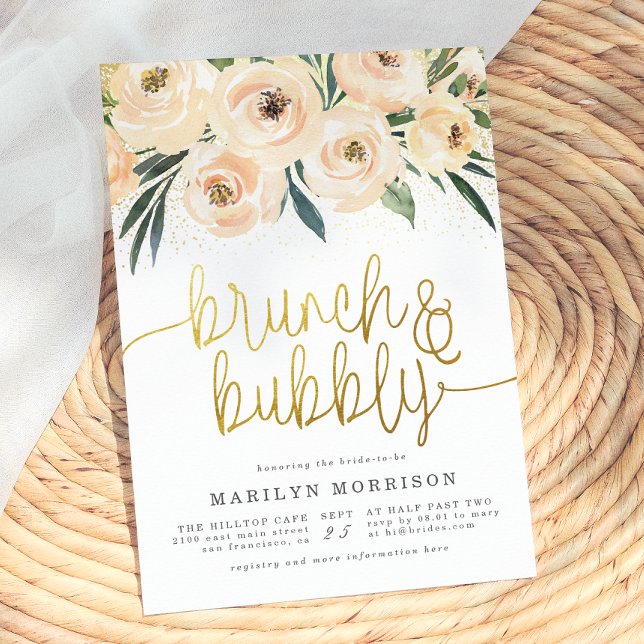 Floral Brunch & Bubbly Bridal Shower Invitation (Creator Uploaded)