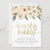 Floral Brunch & Bubbly Bridal Shower Invitation (Front)