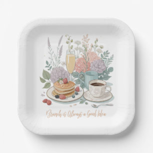 Floral Brunch Paper Plate