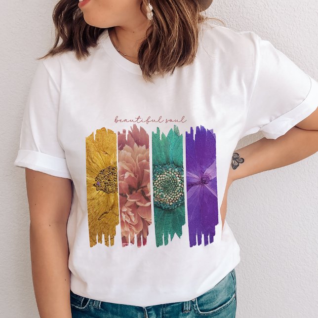 Floral Brush Stokes T-Shirt Tri-Blend Shirt (Creator Uploaded)