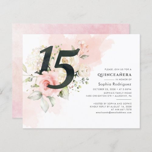 Floral Budget 15th Birthday Quinceanera Party