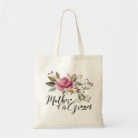 Floral Budget Tote Bag Mother of the Groom<br><div class="desc">This style comes in names for your entire wedding party. There is also a 2 sided version of this design available.  You have the option to add your Bridesmaid's name on this bag too. See all of the Bridal totes and gifts in our shop for more!</div>