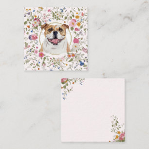 Floral Bulldog Dog Mom Notecard