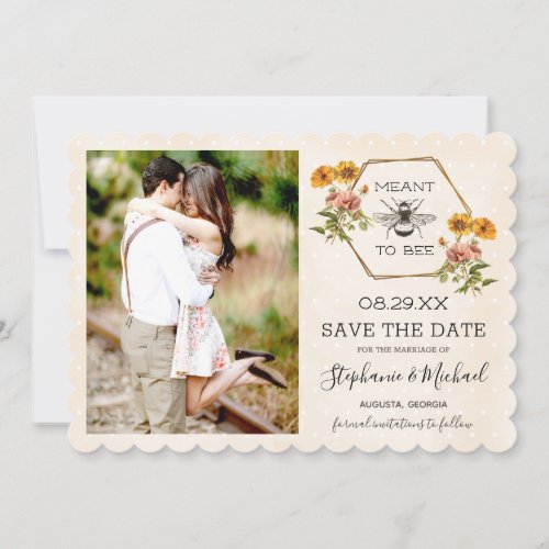 Floral Bumble Bee Save the Date