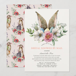 Floral Bunny Ear Bridal Shower by Mail Invitation