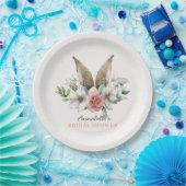 Floral Bunny Ear Bridal Shower Paper Plates (Party)