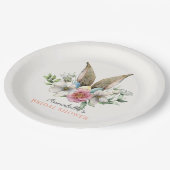 Floral Bunny Ear Bridal Shower Paper Plates (Angled)