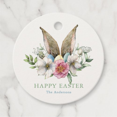 Floral Bunny Ear Easter Favor Tags